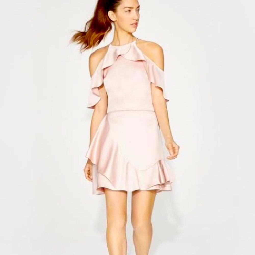 Halston Heritage NWT Cold-Shoulder Mini Dress